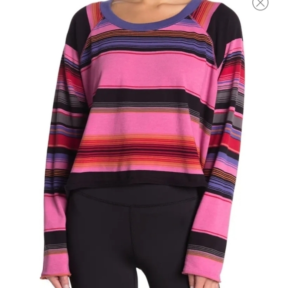Free people Baja striped orchid top size xs - Picture 1 of 5
